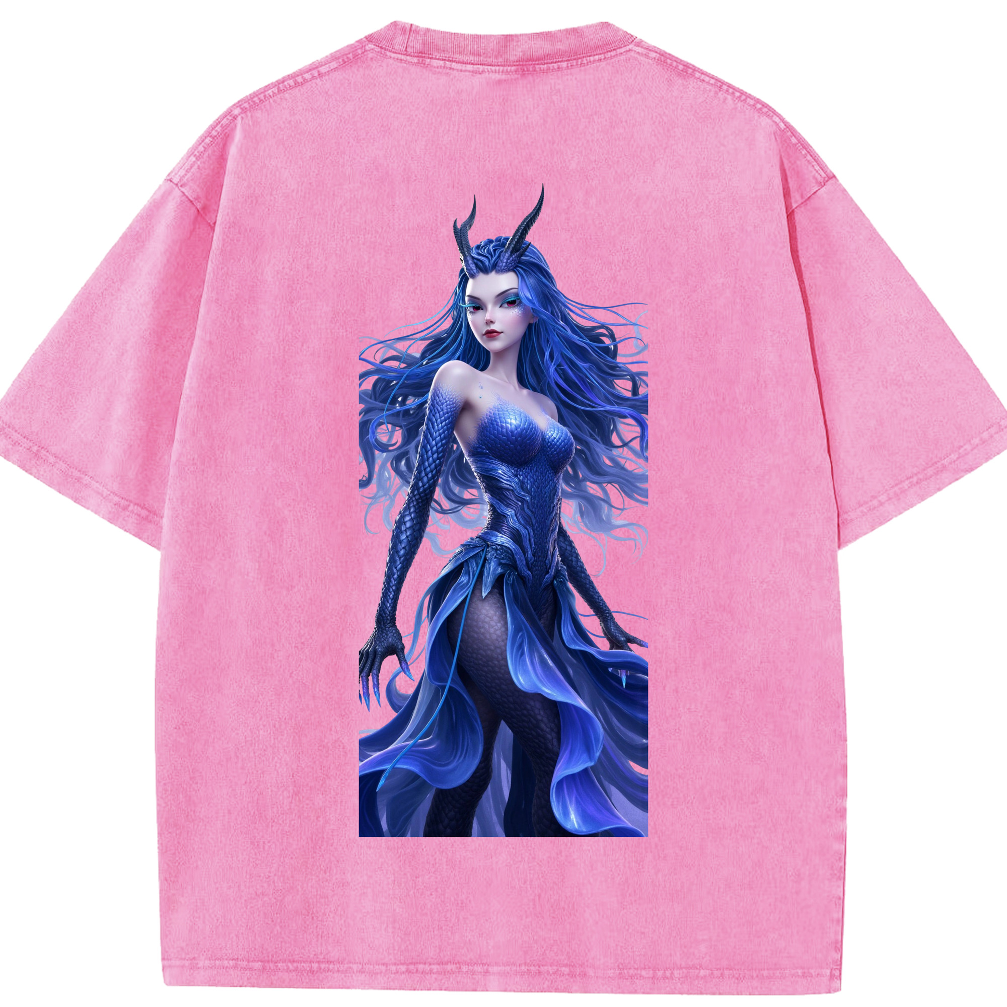 （画像用） Ne Zha 2 ナタ 魔童の大暴れ 綿100% ヴィンテージ風 半袖Tシャツ（背面プリント）